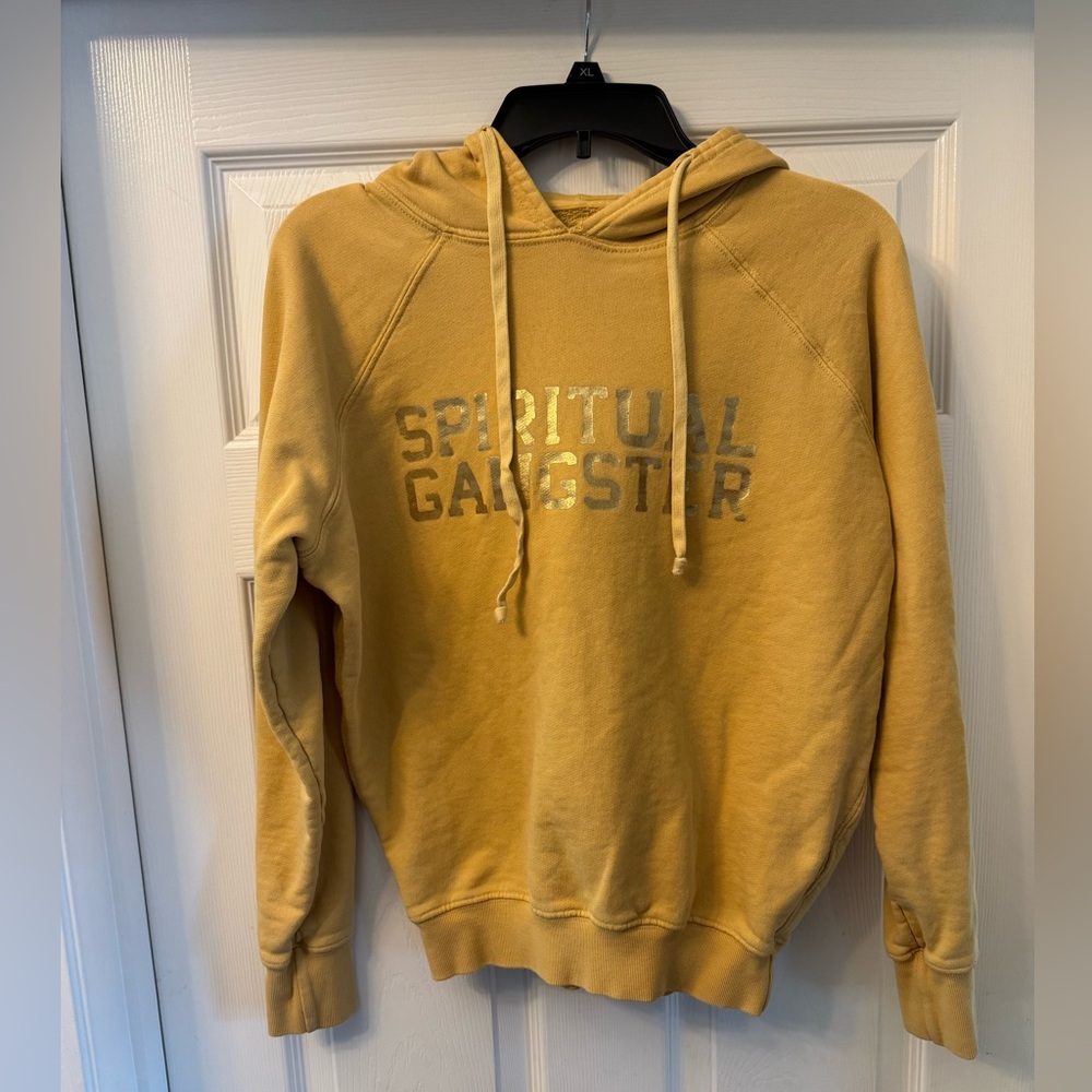 Spiritual Gangster Yellow Gold Hoodie Sweatshirt Size XS